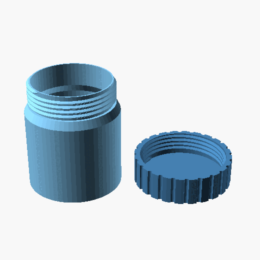 Threaded jar & screw-on lid — orbiting render