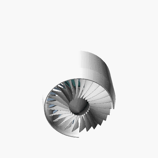 Turbofan jet engine — orbiting render